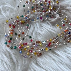 COPY - Waist beads TIE ON. Rainbow confetti